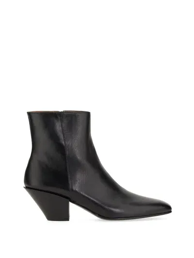 Roberto Festa Allyk 70mm Ankle Leather Boots In Black