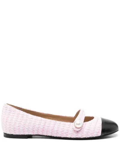 Roberto Festa Divy Tweed Ballerina Shoes In Pink