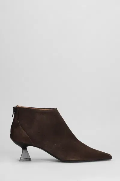 Roberto Festa Esta High Heels Ankle Boots In Brown Suede