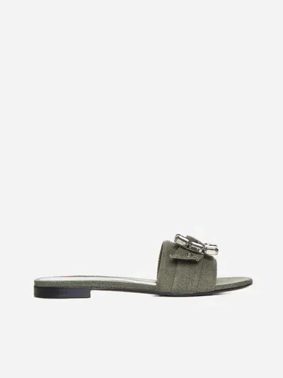 Roberto Festa Fade Denim Slides In Khaki