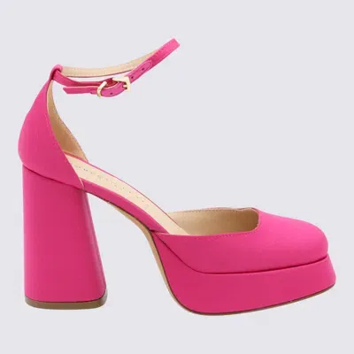 Roberto Festa Fucshia Satin Nicla Pumps In Fuchsia