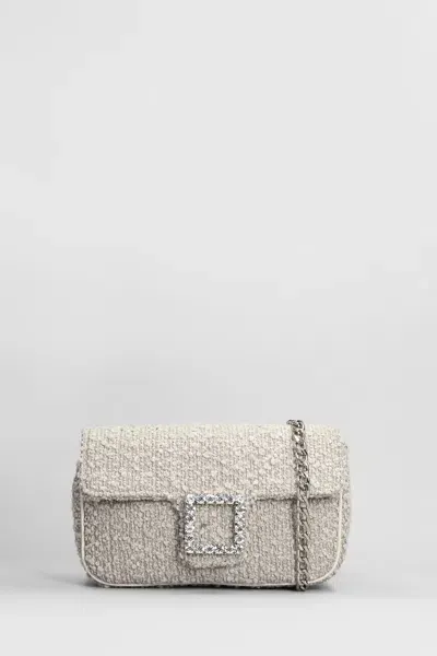 Roberto Festa Lunette Shoulder Bag In Beige Wool