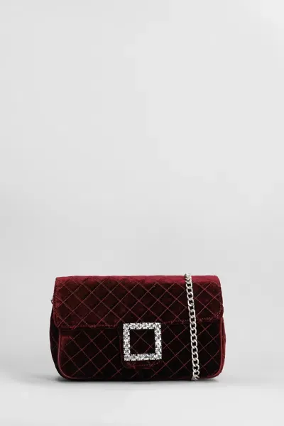 Roberto Festa Lunette Shoulder Bag In Bordeaux Velvet