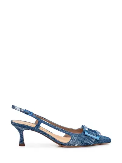 Roberto Festa Slingback In Jeans In Blue