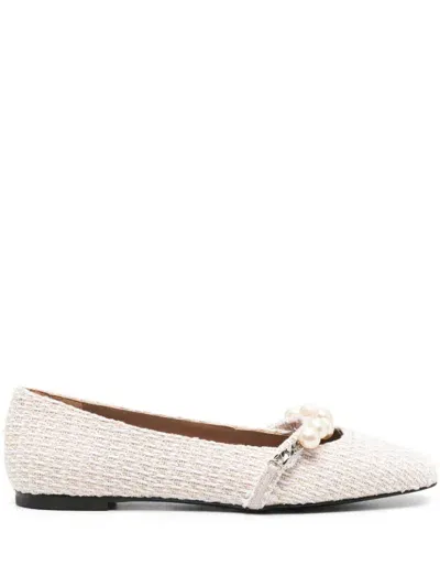 Roberto Festa Tweed Ballet Flats In Neutrals