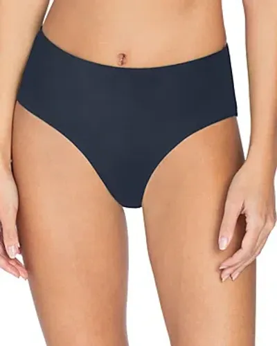 Robin Piccone Ava High Waist Bikini Bottom In Navy