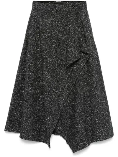 Rochas A-line Midi Skirt In 灰色