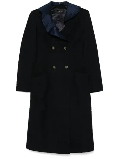 Rochas Double-breasted Coat In Blue