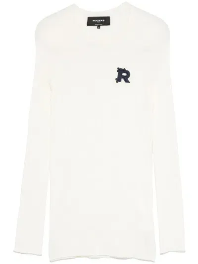 Rochas Logo-patch Sweater In White