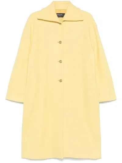 Rochas Single-breasted Coat In Yellow