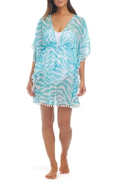 Rod Beattie Zebra Stripe Chiffon Cover-up Dress In Lagunita