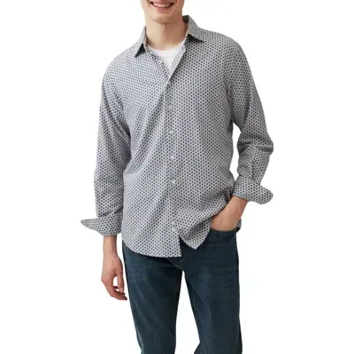 Rodd & Gunn Lockington Microprint Flannel Button-up Shirt In Smoke