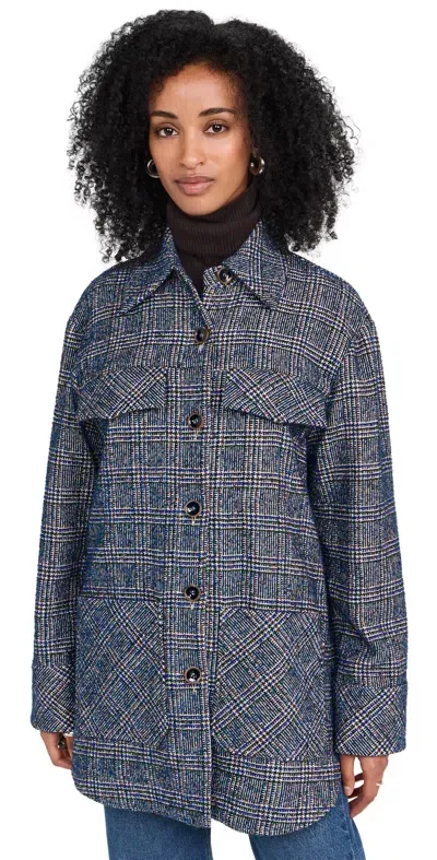 Rodebjer Avril Boucle Check Jacket Utility Blue