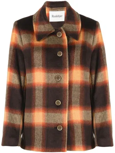 Rodebjer Check-pattern Button-up Jacket In Brown