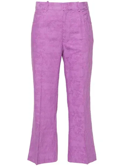 Rodebjer Miso Striped Trousers In Pink & Purple