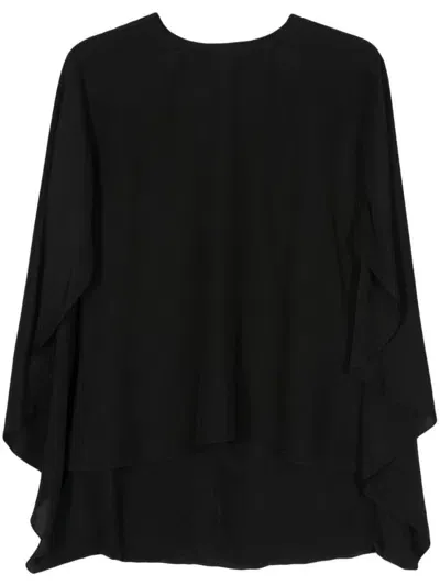 Rodebjer Cape-inspired Blouse In Black