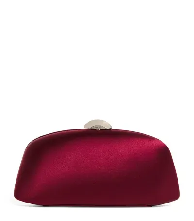 Rodo Satin Clutch Bag In Red