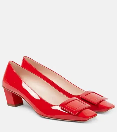 Roger Vivier Belle Vivier 45 Patent Leather Slingback Pumps In Red