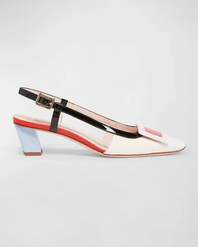 Roger Vivier Belle Vivier Colorblock Patent Slingback Pumps In Multicolor