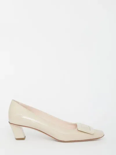 Roger Vivier Belle Vivier 45 Pumps In Patent Leather In Beige