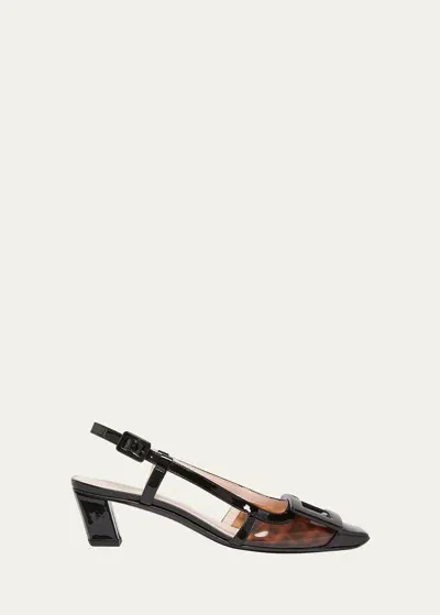 Roger Vivier Belle Vivier Tortoiseshell Slingback Pumps In S602 Marrone Scur