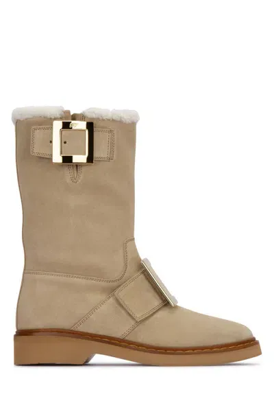 Roger Vivier Boots In Beige