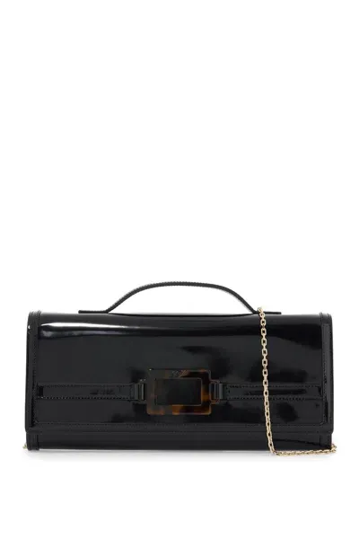 Roger Vivier Belle Vivier Clutch Bag In Black