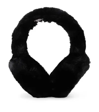 Roger Vivier Faux Fur Embellished Earmuffs In Black