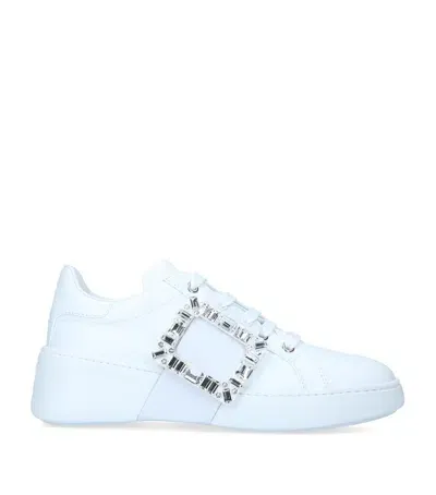 Roger Vivier Leather Viv Skate Sneakers In White