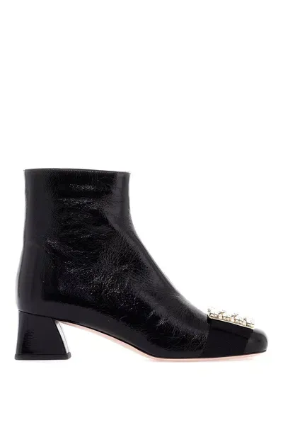 Roger Vivier Tres Vivier Strass Bootie 45 In Black