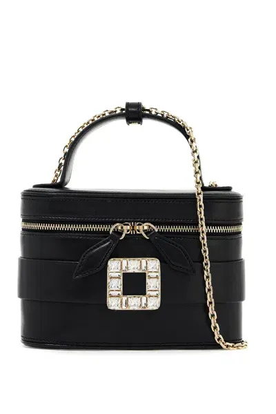 Roger Vivier Vanity Micro Bag With Crystal Buckle In Black