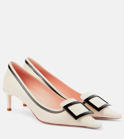 Roger Vivier Viv' Canard 55 Leather Pumps In White