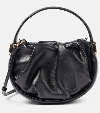 Roger Vivier Viv' Choc Royale Mini Leather Shoulder Bag In Black