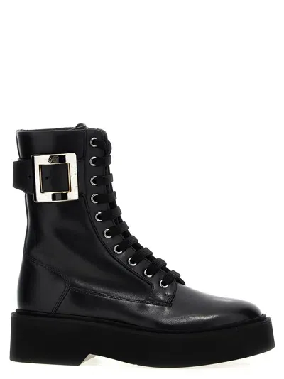 Roger Vivier Viv Rangers Ankle Boots In Black