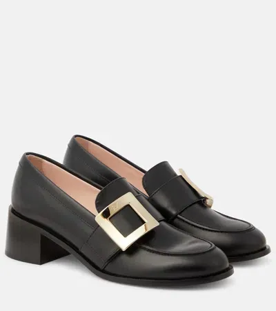 Roger Vivier Viv Rangers Leather Loafers In Black