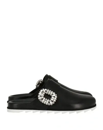 Roger Vivier Buckle Embellished Slip In Black