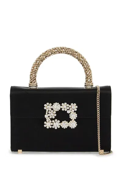 Roger Vivier Women's Flower Strass Jewel Mini Bag In Nero