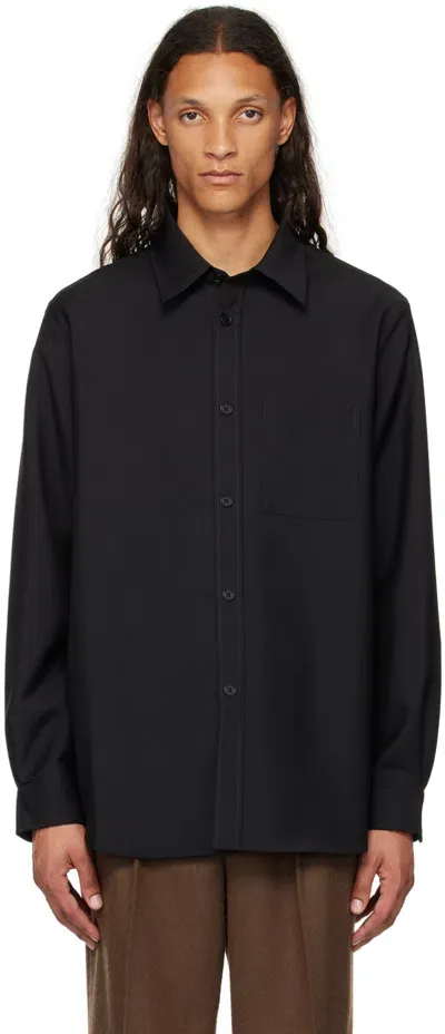 Rohe Black Slim Classic Shirt In 001 Black