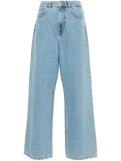 Rohe Low-waist Wide-leg Jeans In Blue