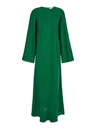 Rohe Silk-twill Maxi Dress In Green