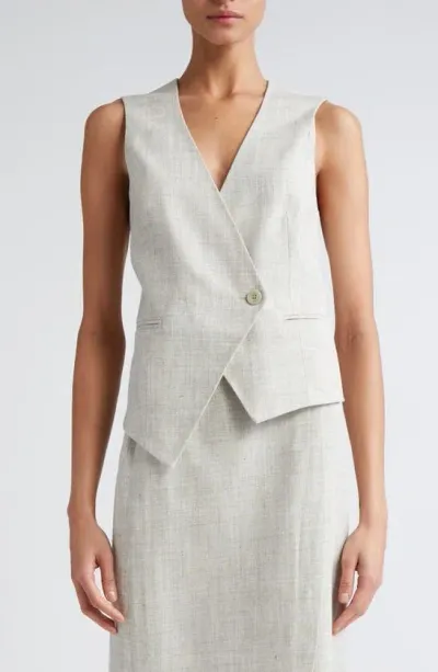 Rohe Overlap Asymmetric Slub Waistcoat In Neutrals