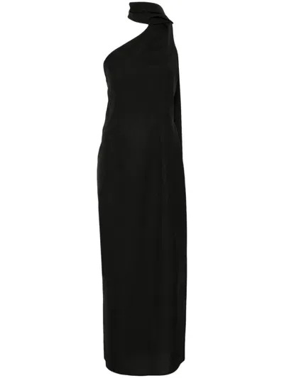 Rohe Scarf-detail Open-back Dress In 001 Black