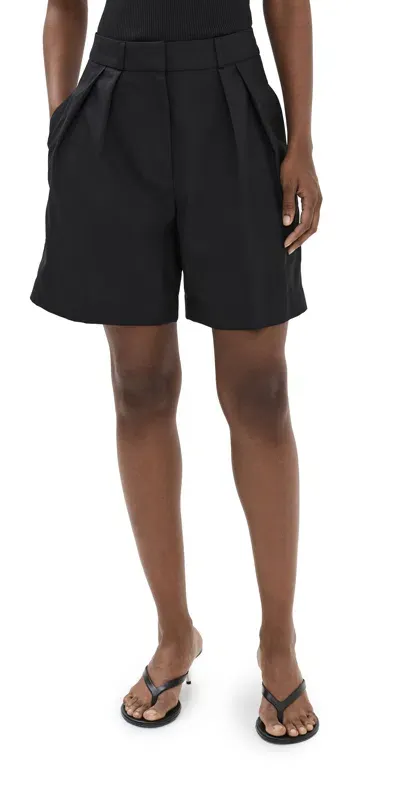 Rohe Tailored Wide Leg Shorts Noir