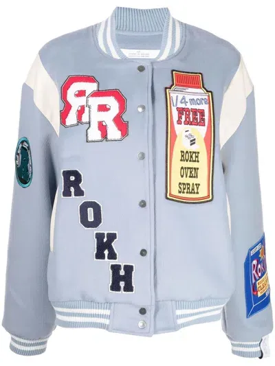 Rokh Bomberjacke Mit Patch-detail In Blue