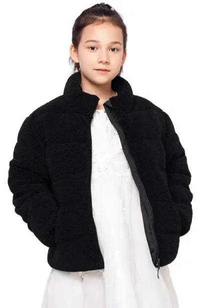 Rokka&rolla Kids' Borg Puffer Jacket In Black Pearl