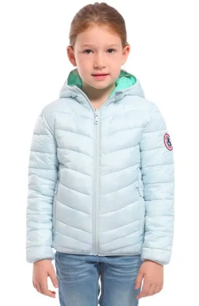 Rokka&rolla Kids' Reversible Lightweight Puffer Jacket In Baby Blue