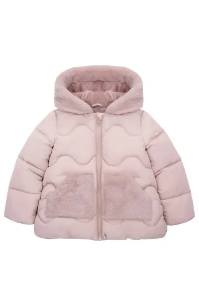 Rokka&rolla Babies'  Toddler Soft Fleece Lined Puffer Jacket In Pearl Pink