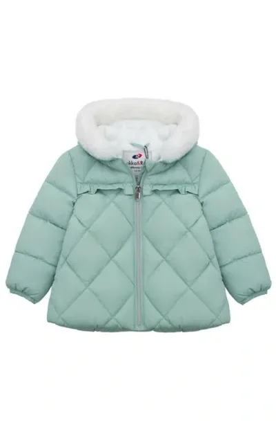 Rokka&rolla Baby Soft Lining Hooded Puffer Jacket In Teal Mint