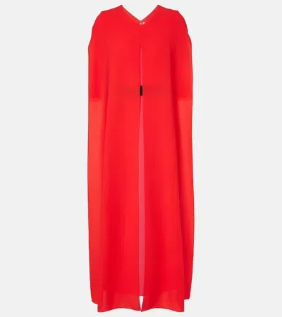 Roksanda Fyera Caped Crêpe Maxi Dress In Orange