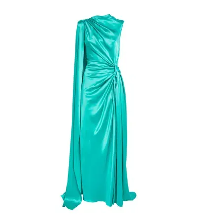 Roksanda Silk Asymmetric Orien Gown In Green